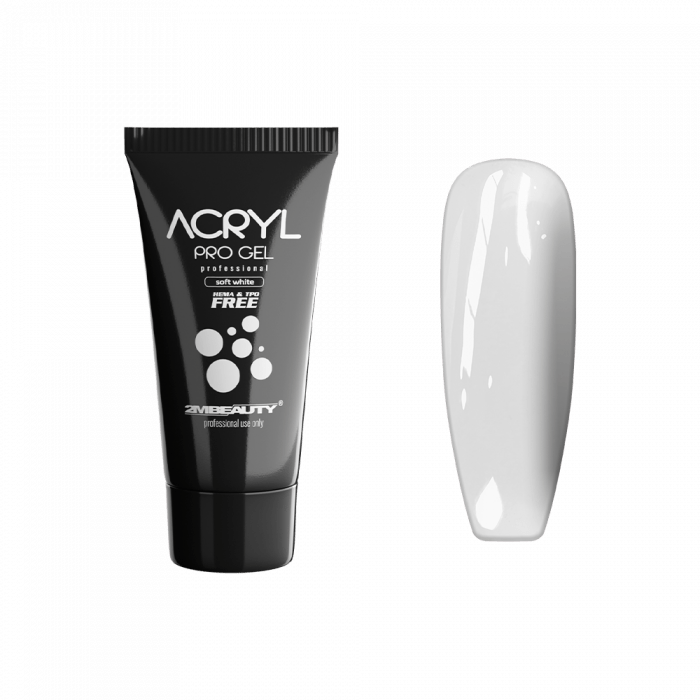 Acryl Pro Gel Soft White - HEMA Mentes Akrilzselé - Tubusos (15g)