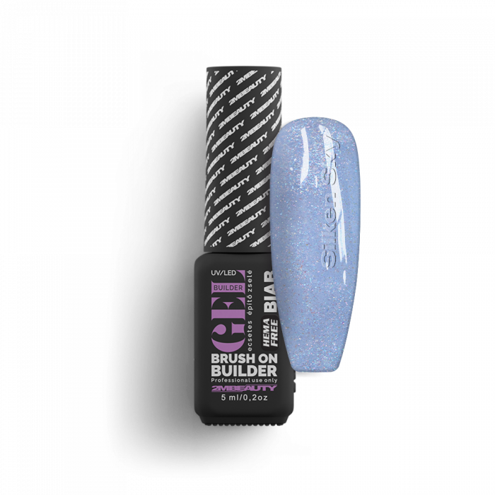 Liquid Polygel BIAB - Silken Sky - HEMA Mentes Ecsetes Építőzselé (5ml - mini me)
