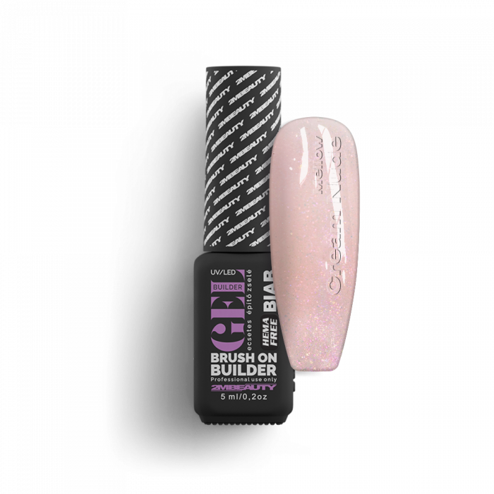 Liquid Polygel BIAB - Mellow Cream Nude - HEMA Mentes Ecsetes Építőzselé (5ml - mini me)