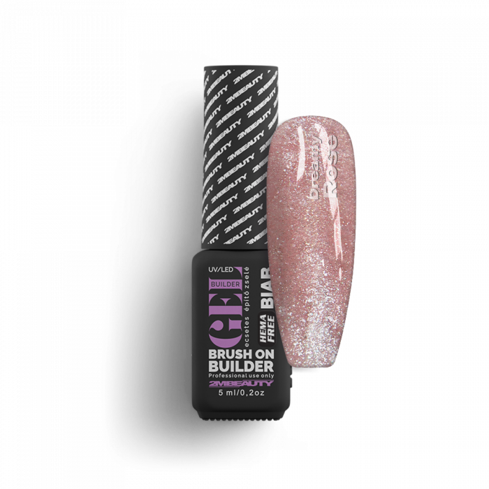 Liquid Polygel BIAB - Dreamy Rosé - HEMA Mentes Ecsetes Építőzselé (5ml - mini me)