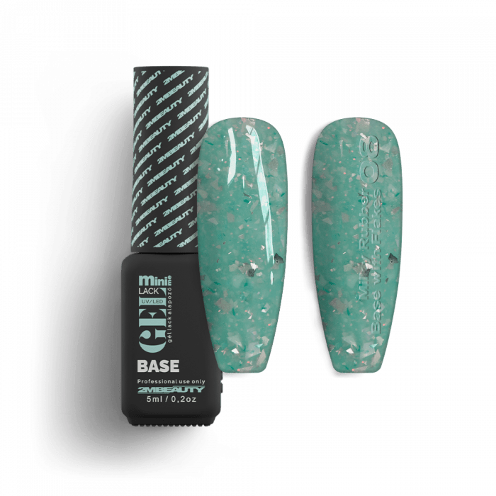 Gel Lack - Milky Rubber Base With Flakes 08 - HEMA Mentes (5ml - mini me)
