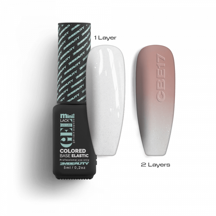 Gel Lack - Colored Base Elastic Shimmer Milky White CBE17 - HEMA Mentes (5ml - mini me)