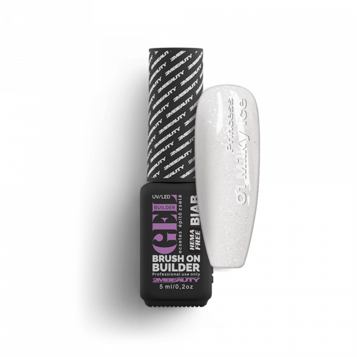 BIAB - Princess - 01 Milky Ice - HEMA Mentes Ecsetes Építőzselé (5ml - mini me)