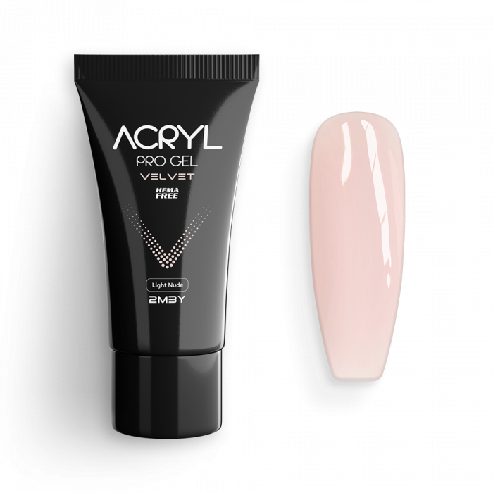 Acryl Pro Gel Velvet - Light Nude - HEMA Mentes Akrilzselé (30g)