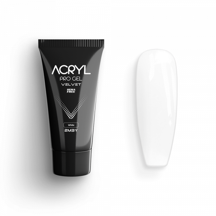 Acryl Pro Gel Velvet - White - HEMA Mentes Akrilzselé (15g)
