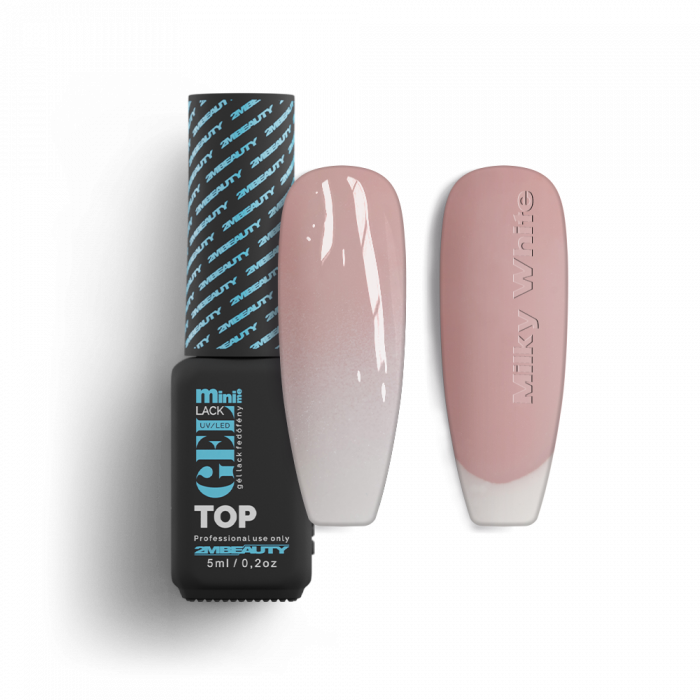 Gel Lack Fedő - Top Coat Milky White - HEMA Mentes (5ml - mini me)