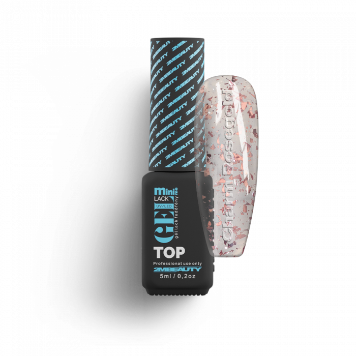 Gel Lack Fedő - Top Coat Charm Rosegold - HEMA Mentes (5ml - mini me)