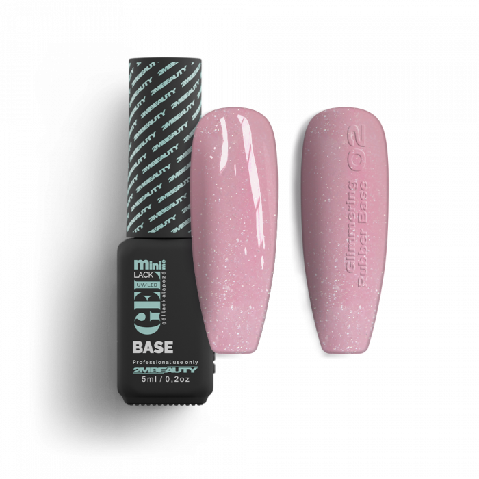 Gel Lack - Glimmering Rubber Base 02 - HEMA Mentes (5ml - mini me)
